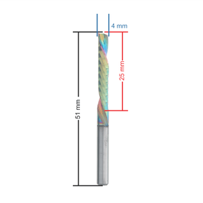 Fresa 4x25 mm 1 corte 258 medidas